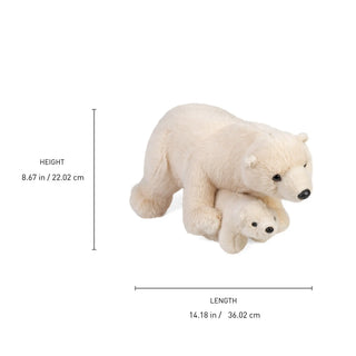 Wild Republic Mom & Baby Polar Bear Stuffed Animal - 12" Stuffed Animals