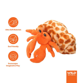 Wild Republic Hug'ems Hermit Crab Stuffed Animal - 7" Stuffed Animals