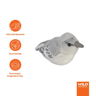 Wild Republic Audubon Birds Northern Mockingbird Stuffed Animal - 5.5" Stuffed Animals