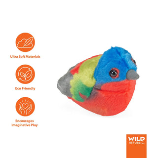 Wild Republic Audubon Birds Painted Bunting Stuffed Animal - 5.5" Stuffed Animals