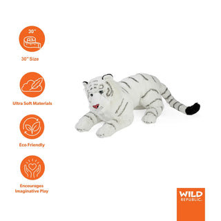 Wild Republic Cuddlekins Jumbo White Tiger Stuffed Animal - 30" Stuffed Animals