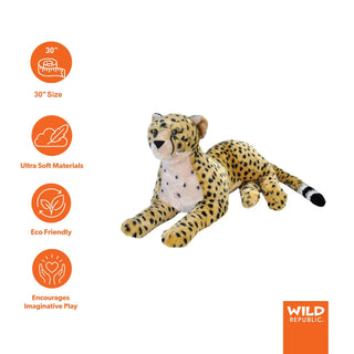 Wild Republic Cuddlekins Jumbo Cheetah Stuffed Animal - 30" Stuffed Animals