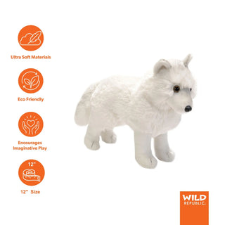 Wild Republic Cuddlekins Standing Arctic Wolf Stuffed Animal - 12" Stuffed Animals