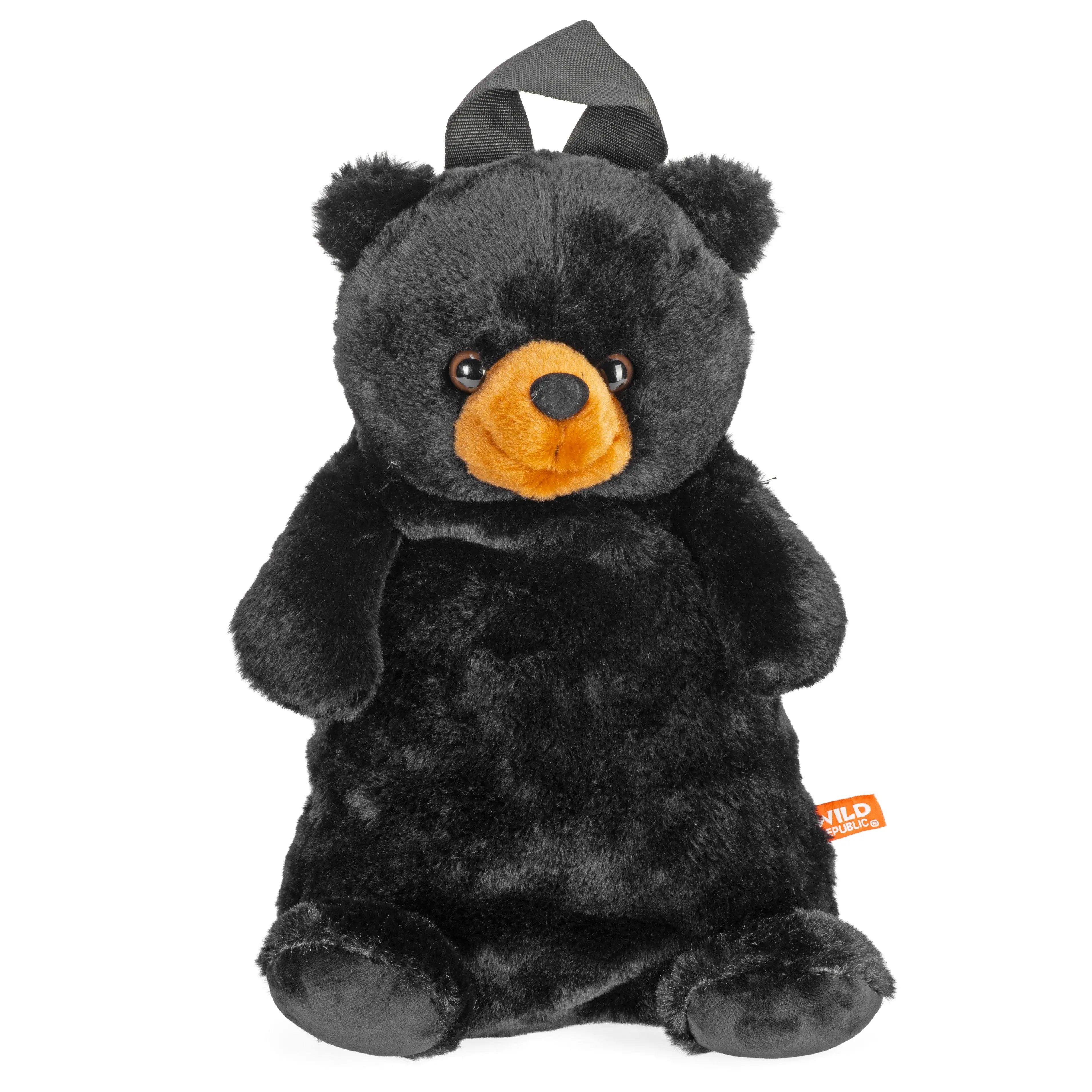bear backpack leather Wild Republic Backpack Black Bear Stuffed Animal, 14 Inches