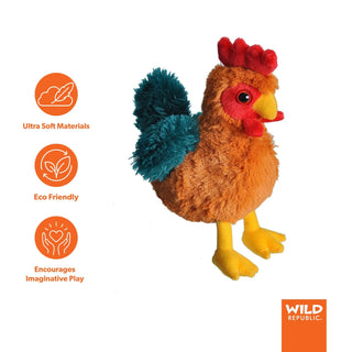 Wild Republic Hug'ems Rooster Stuffed Animal - 7" Stuffed Animals