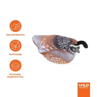 Wild Republic Audubon Birds California Quail Stuffed Animal - 5.5" Stuffed Animals