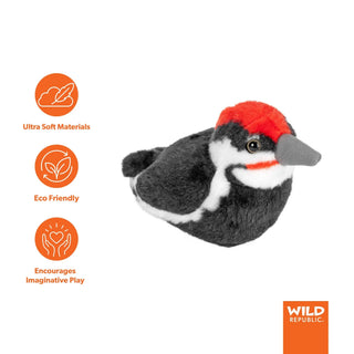 Wild Republic Audubon Birds Pileated Woodpecker Stuffed Animal - 5.5" Stuffed Animals