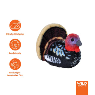 Wild Republic Audubon Birds Wild Turkey Stuffed Animal - 5.5" Stuffed Animals