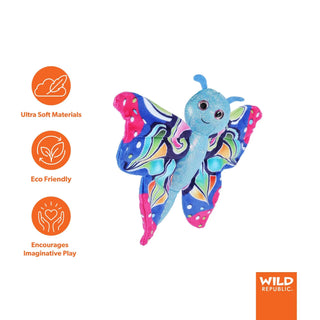 Wild Republic Huggers Colorful Butterfly Stuffed Animal - 8" Stuffed Animals