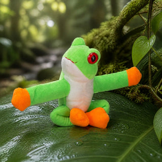 Wild Republic Huggers Red Eyed Tree Frog Stuffed Animal - 8" Stuffed Animals
