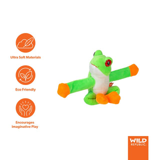 Wild Republic Huggers Red Eyed Tree Frog Stuffed Animal - 8" Stuffed Animals