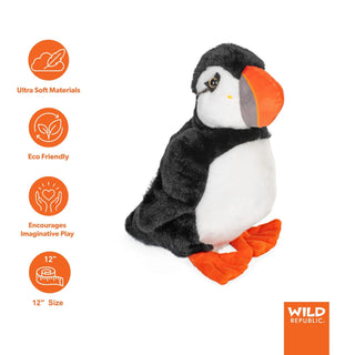 Wild Republic Cuddlekins Puffin Stuffed Animal - 12" Stuffed Animals
