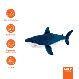 Wild Republic Cuddlekins Mini Mako Shark Stuffed Animal - 8" Stuffed Animals