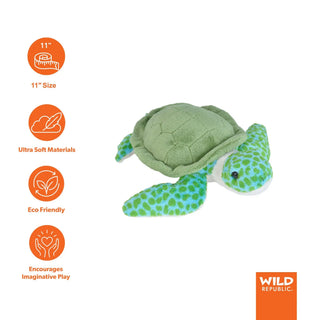 Wild Republic Sea Critters Green Sea Turtle Stuffed Animal - 11" Stuffed Animals
