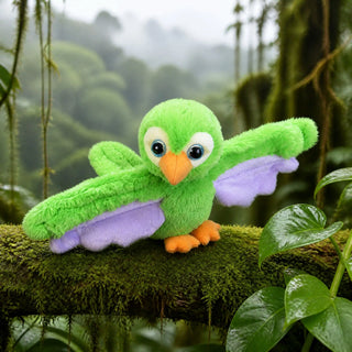 Wild Republic Huggers Green Parrot Stuffed Animal - 8" Stuffed Animals
