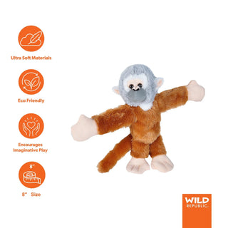 Wild Republic Huggers Squirrel Monkey Stuffed Animal - 8" Stuffed Animals