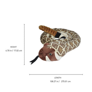 Wild Republic Snakesss Western Diamondback Rattlesnake Stuffed Animal - 110" Stuffed Animals
