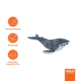 Wild Republic Cuddlekins Mini Humpback Whale Stuffed Animal - 8" Stuffed Animals