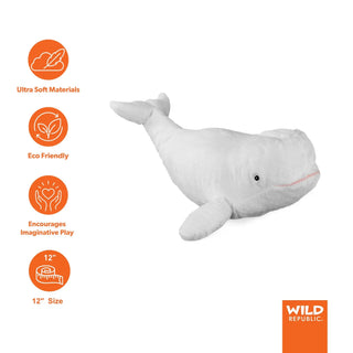 Wild Republic Cuddlekins Beluga Whale Stuffed Animal - 12" Stuffed Animals