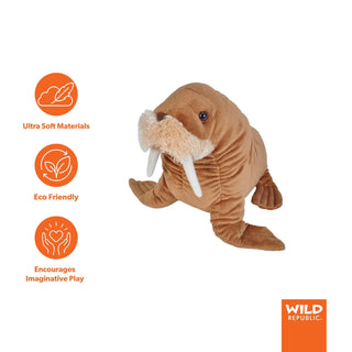 Wild Republic Cuddlekins Walrus Stuffed Animal - 12" Stuffed Animals
