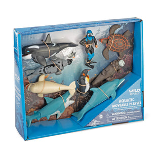 Wild Republic Moveable Aquatic Action Playset - 11" Games and Action Toys