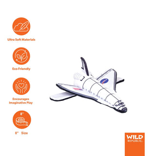 Wild Republic Huggers Space Shuttle Stuffed Animal - 8" Stuffed Animals