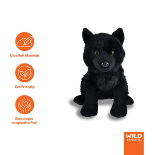 Wild Republic Cuddlekins Black Wolf Stuffed Animal - 12" Stuffed Animals
