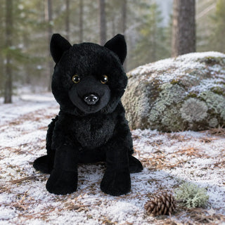 Wild Republic Cuddlekins Black Wolf Stuffed Animal - 12" Stuffed Animals