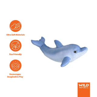 Wild Republic Living Ocean Mini Bottlenose Dolphin Stuffed Animal - 12" Stuffed Animals