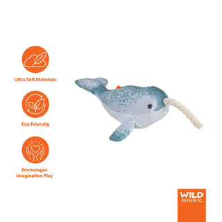 Wild Republic Living Ocean Mini Narwhal Stuffed Animal - 12" Stuffed Animals