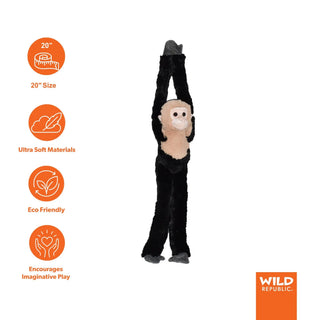 Wild Republic Hanging Monkeys Capuchin Stuffed Animal - 20" Stuffed Animals