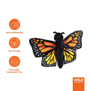 Wild Republic Huggers Monarch Butterfly Stuffed Animal - 8" Stuffed Animals
