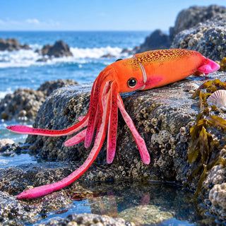Wild Republic Orange Squid Stuffed Animal - 12" Stuffed Animals