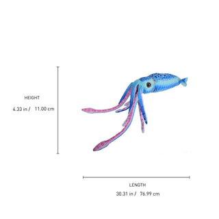 Wild Republic Blue Squid Stuffed Animal - 12" Stuffed Animals