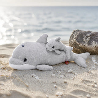 Wild Republic Mom & Baby Dolphin Stuffed Animal - 12" Stuffed Animals