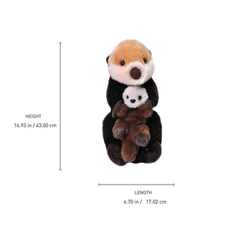 Wild Republic Mom & Baby Sea Otter Stuffed Animal - 12" Stuffed Animals
