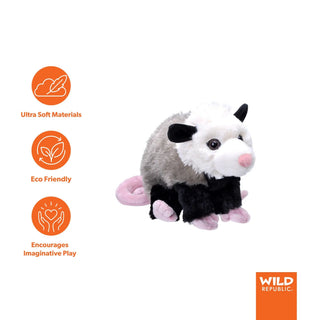 Wild Republic Cuddlekins Mini Opossum Stuffed Animal - 8" Stuffed Animals