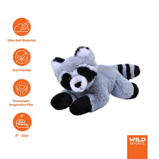 Wild Republic Ecokins Mini Raccoon Stuffed Animal - 8" Stuffed Animals