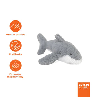 Wild Republic Ecokins Mini Great White Shark Stuffed Animal - 8" Stuffed Animals