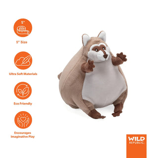 Wild Republic Flipkins Raccoon Stuffed Animal - 5" Stuffed Animals