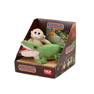 Wild Republic Fablekins Monkey & Crocodile Stuffed Animal - 6" Stuffed Animals