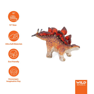 Wild Republic Artist Collection Dino Stegosaurus Stuffed Animal - 15" Stuffed Animals