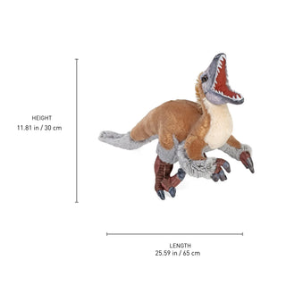 Wild Republic Artist Collection Dino Velociraptor Stuffed Animal - 15" Stuffed Animals
