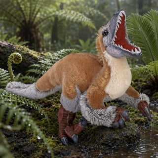 Wild Republic Artist Collection Dino Velociraptor Stuffed Animal - 15" Stuffed Animals