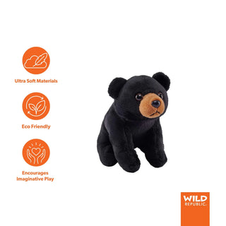 Wild Republic Pocketkins Eco Black Bear Stuffed Animal - 5" Stuffed Animals