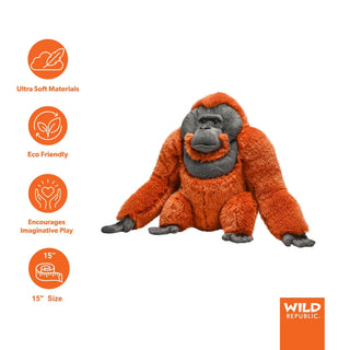 Wild Republic Artist Collection Orangutan Stuffed Animal - 15" Stuffed Animals