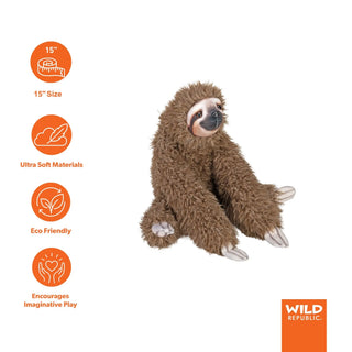 Wild Republic Artist Collection Sloth Stuffed Animal - 15" Stuffed Animals