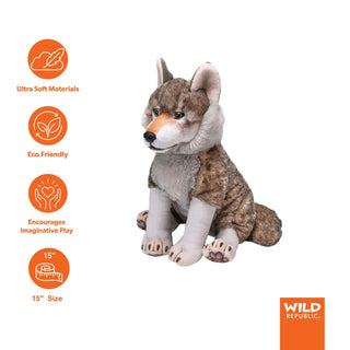 Wild Republic Artist Collection Wolf Stuffed Animal - 15" Stuffed Animals