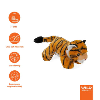 Wild Republic Ecofuzzies Tiger Stuffed Animal - 7" Stuffed Animals