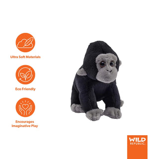 Wild Republic Pocketkins Eco Gorilla Stuffed Animal - 5" Stuffed Animals
